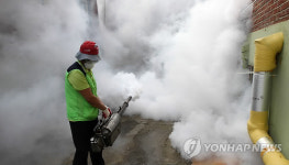 침수 피해지역 방역 작업