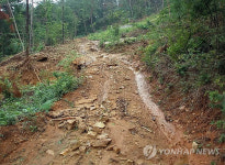 산사태로 무너진 농로