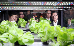도시농장 시스템 구경하는 김총리