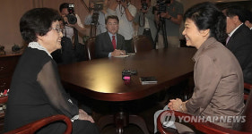박근혜, 동교동 예방