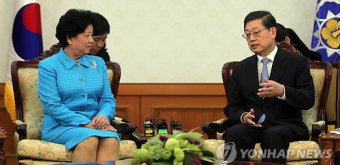 김황식 총리, 천즈리 중국 전인대 부위원장과 환담