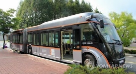 운행 앞둔 세종시 BRT 차량 바이모달트램