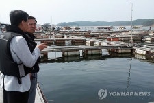 적조주의보 천수만 입구 양식장