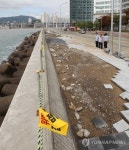 <태풍 산바> 사라진 마린시티 보행로