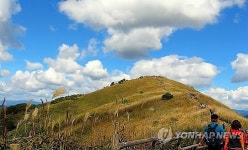 정선 민둥산과 가을 하늘