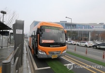 세종시서 운행되는 BRT차량 디젤하이브리드버스