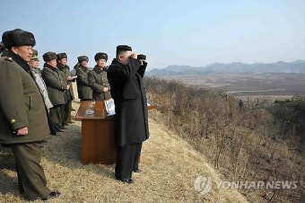 北김정은, 포사격 훈련 지도