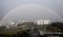 강릉에 뜬 오색 무지개