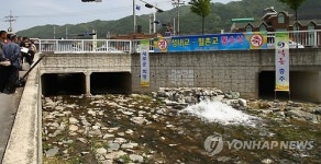 충주댐 물 흐르는 교현천