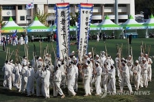 흥겨운 봉평메밀 도리깨질 소리