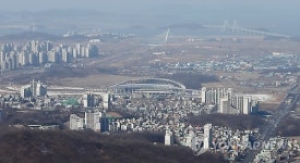 계양산 정상에서 바라본 2014인천AG 주경기장