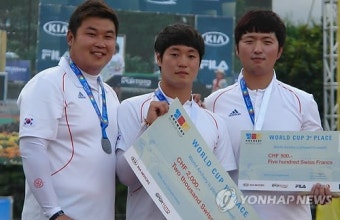 양궁 월드컵 남자개인전, 한국 금은동