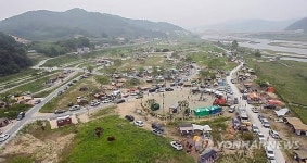 하늘서 내려다 본 세종시 합강공원 오토캠핑장