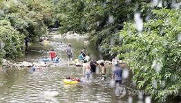  더위야 가라…서산 용현계곡 북적