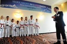 덴마크 어린이 태권도 공연 관람하는 박원순 시장