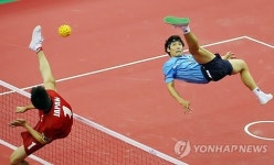 -아시안게임-<세팍타크로> 남자 더블, 결승 진출…은메달 확보