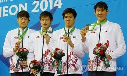 <아시안게임> 한국 남자 계영 800m 동메달 획득