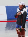 <아시안게임> 국기에 경례하는 조정 여자 싱글스컬 김예지