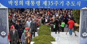 고(故) 박정희 대통령 35주기 참배객