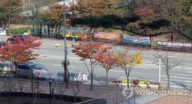 <카메라뉴스> 이천시청 앞 도로 불법광고물 홍수
