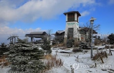 평창 발왕산에 내린 첫눈