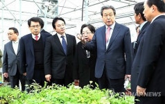 제주용암해수산업단지 찾은 김무성 대표