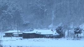 강원도 깊은 산골 안도전마을에 눈이 내리면