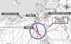 제주 명월대 보호용 첩수로 위치도