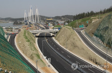 진도대교 연결부 4차선도로 완공