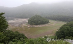 바닥 드러난 강릉 오봉저수지 상류