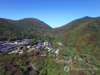 가을하늘 아래 범어사 단풍