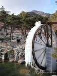 꽁꽁 언 산청 동의보감촌 물레방아