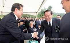 YS 묘비, 서청원과 김무성