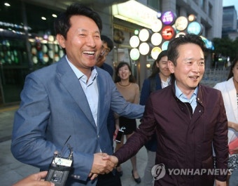 남경필과 오세훈 조우