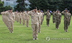 아크부대 파병장병들의 늠름한 경례