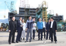 주형환, 삼성중공업(주) 거제조선소 방문