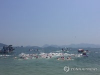 여수 전국바다수영대회 출발