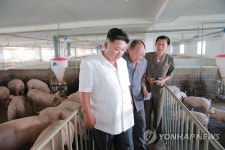 대동강 돼지공장 방문한 김정은