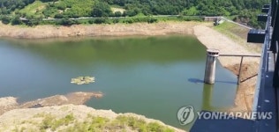 가뭄으로 경남 하동댐 수위 저하