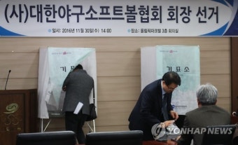 '대한야구소프트볼협회장 선거' 투표 시작