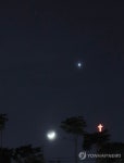 화성, 금성, 초승달 나란히