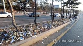 일산 도로에 떨어진 대남전단