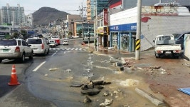 여수 도심 상수도관 파손…2천500가구 급수 중단