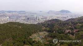 다목적 야유회장 들어서는 부산 수정산 중턱