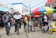 자전거로 교동도 시내 달려요