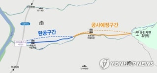 용인자연휴양림 진입로 연말까지 왕복 2차로로 확장