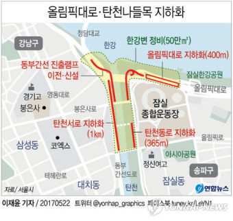 올림픽대로·탄천나들목 지하화…둔덕 넘어 한강으로 연결