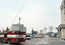 훈련하는 제천소방서