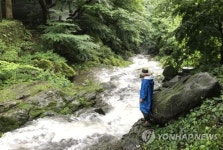 빗물로 불어난 무등산 계곡