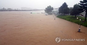 충북 증평 보강천 주변 대피방송